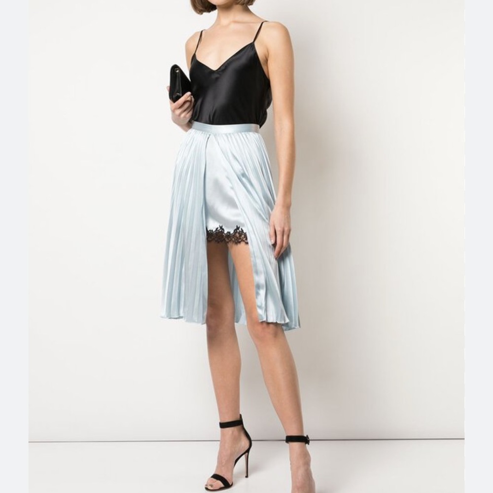Fleur du mal Pleated Lace Insert Skirt